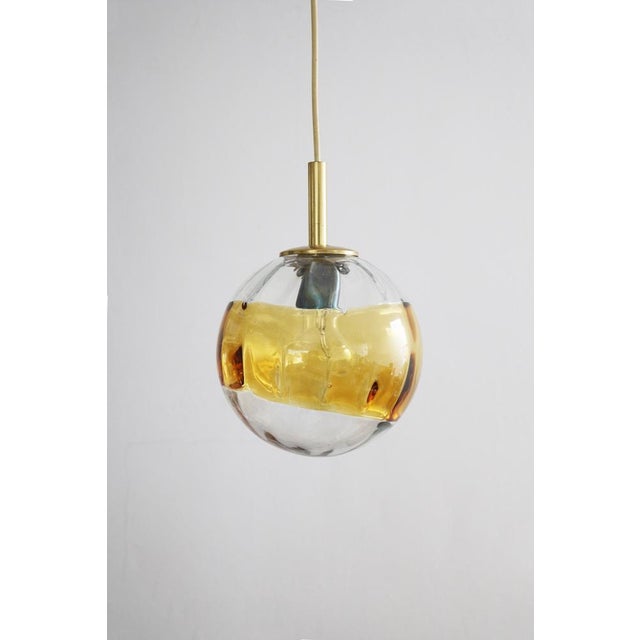 1960s Space Age Doria Glass Pendant Light from Doria Leuchten, 1960s For Sale - Image 5 of 5