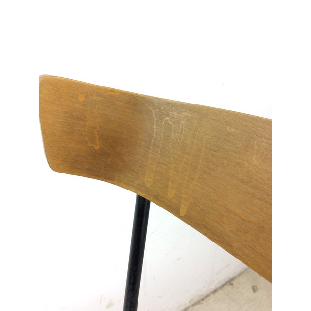 Mid Century Modern Chair With Bentwood Back and Black Vinyl Upholstery by Cliff Pascoe For Sale - Image 10 of 12