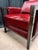 Authentic HOLLY HUNT Vienna Lounge Chair, item no. VIE0-CH, custom upholstered in a rich burgundy/cabernet mohair with a...