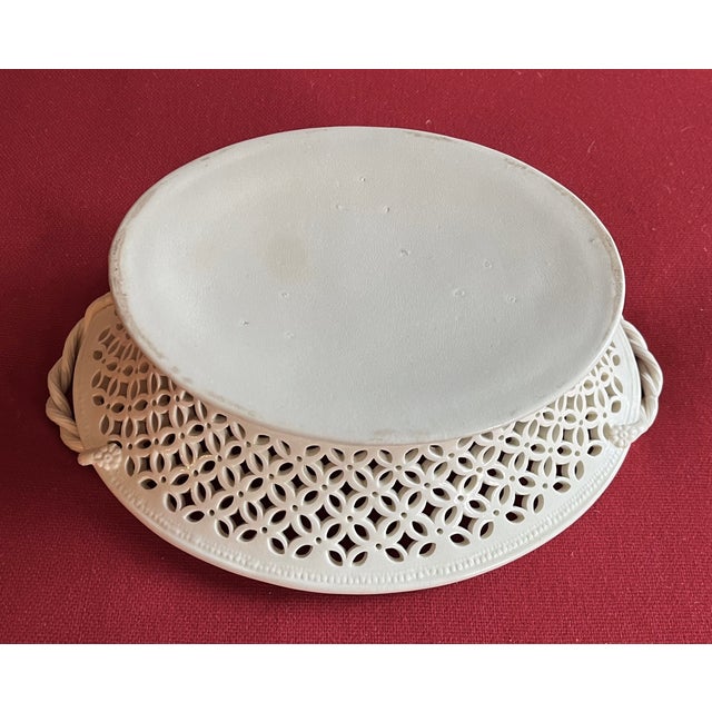 Antique 18th Century George III Creamware Chestnut Basket With Reticulated Border For Sale - Image 9 of 12