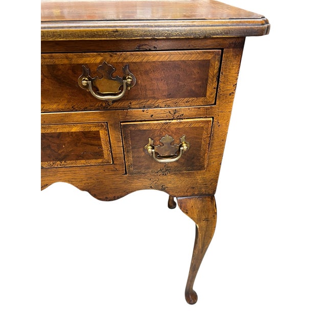 Vintage Burlwood Four Drawer Server Table For Sale - Image 4 of 8