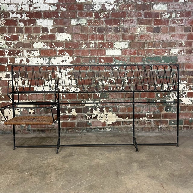 Black Maurizio Tempestini for Salterini Iron Headboard With Shelves. For Sale - Image 8 of 12