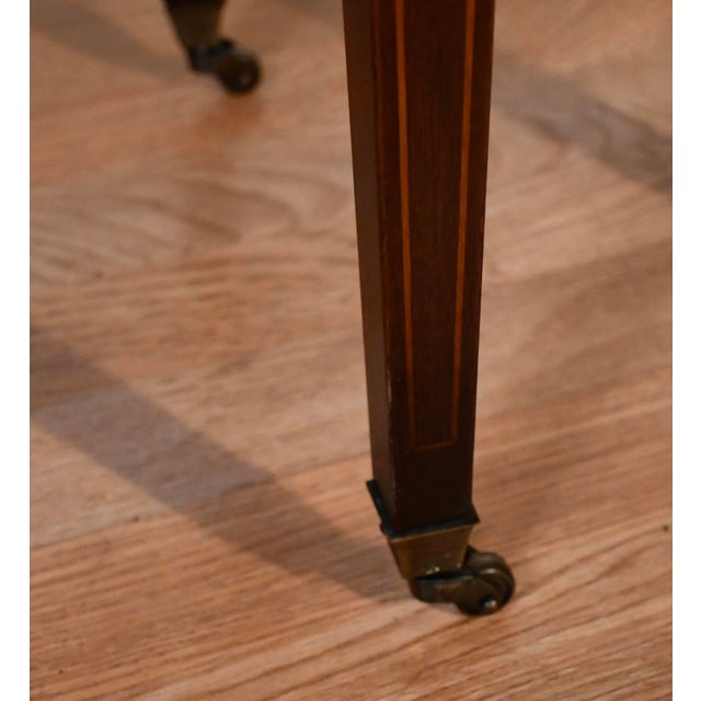 1930s. English Regency Mahogany & Leather Top Console Table / Sofa Table For Sale - Image 10 of 14