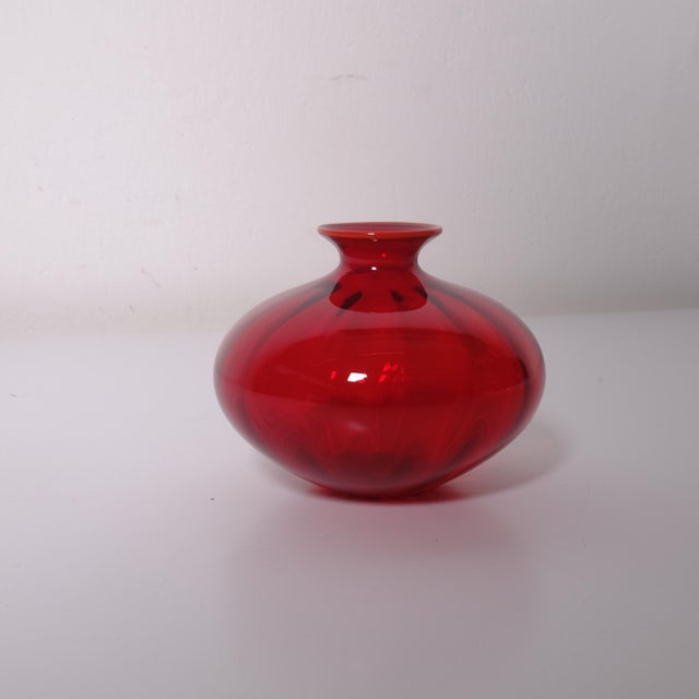 Single-Flower Vase in Red Murano Glass from Venini, Italy, 2000s For Sale - Image 13 of 16