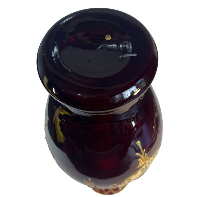 Murano Tre Fuochi 24k Gold Floral Ruby Art Glass Vase For Sale - Image 10 of 16