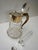 Large Vintage Gilded Cut Crystal Glass Pitcher with Ice Insert, 1930s For Sale - Image 11 of 14