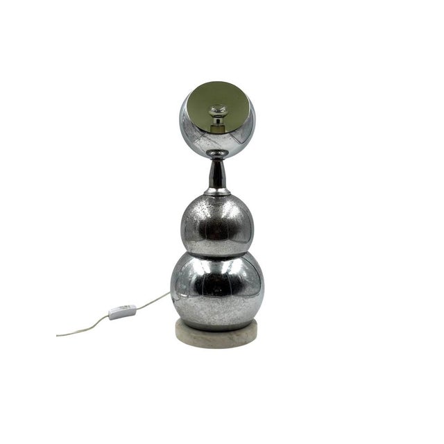 Silver Space Age Chrome Table Lamp, France, 1970s For Sale - Image 8 of 11