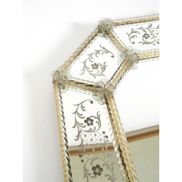Silver Mid-Century Modern Italian Wall Mirror with Murano Glass Frame, 1950s For Sale - Image 8 of 18