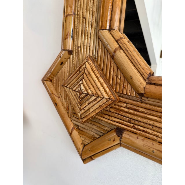 Large Bamboo and Rattan Mirror by Vivai Del Sud. Italy, 1970s For Sale - Image 13 of 13