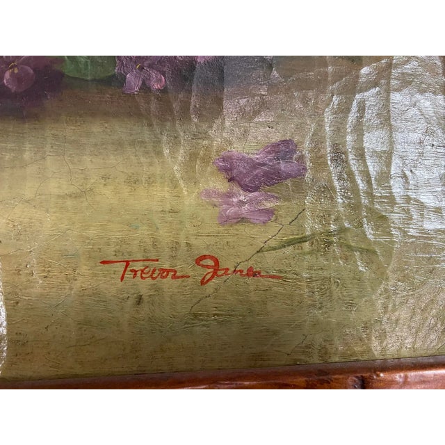 Lilac's of the Fields Vintage Oil Painting by Trevor Jank - Botanical For Sale - Image 9 of 13