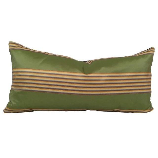 Thai Silk Stripe Lumbar Pillow from Sohil Design For Sale - Image 4 of 4