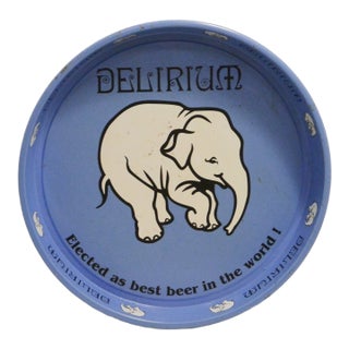 Vintage Rare White Elephant Delirium Beer Tray For Sale