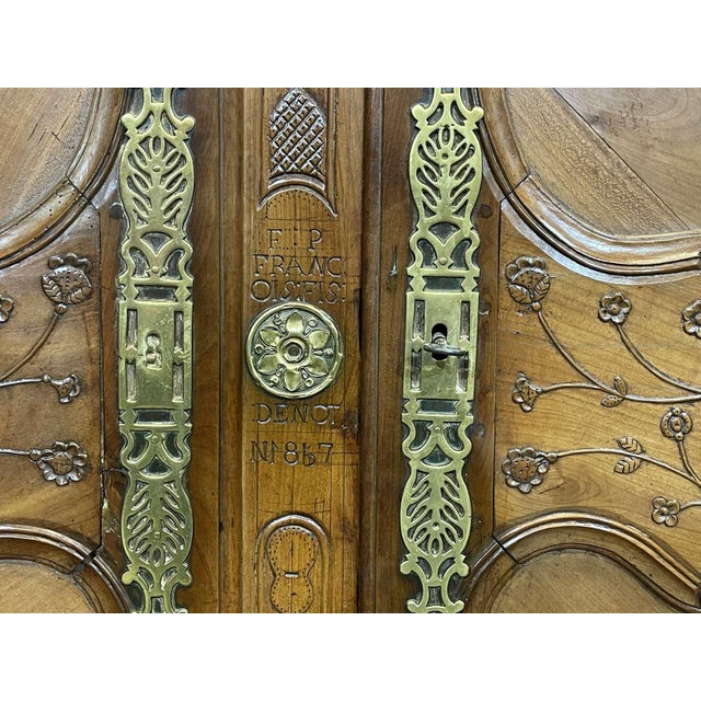 Rennaise Cherrywood Wedding Armoire from François Fils Denot, 1857 For Sale - Image 17 of 18
