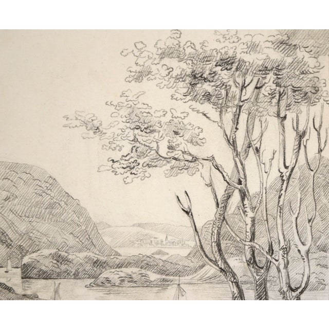 "West Point From the East Bank of the Hudson" Antique Drawing by Edward Watkinson Wells For Sale - Image 4 of 7