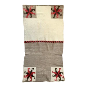 1940 Vintage Twirling Star Cornered Blanket in the Native American Style -
