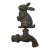 Vintage Natural Patinated Bronze and Brass Rabbit Garden Water Spigot For Sale