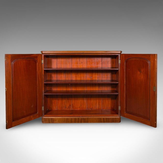 Large Antique Captain's Bookcase, English, Enclosed Book Cabinet, Late Victorian For Sale - Image 4 of 11