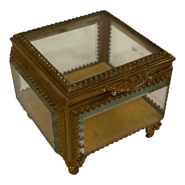 French Brass Jewelry Casket For Sale