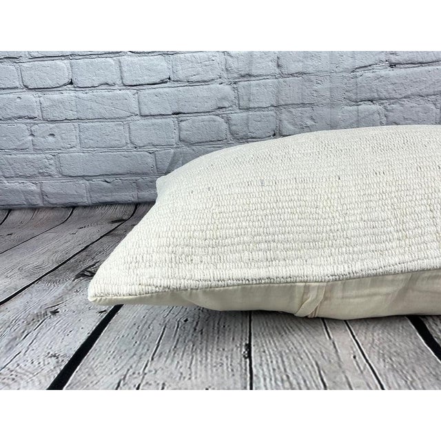 16 x 24 Hemp Pillow Turkish Cushion Natural White Pillow Cushion Cover For Sale - Image 4 of 4