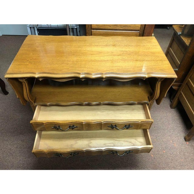 Late 20th Century Late 20th Century Thomasville French Provincial Style Walnut Drop-Leaf Server Table/ Bar Cart For Sale - Image 5 of 10