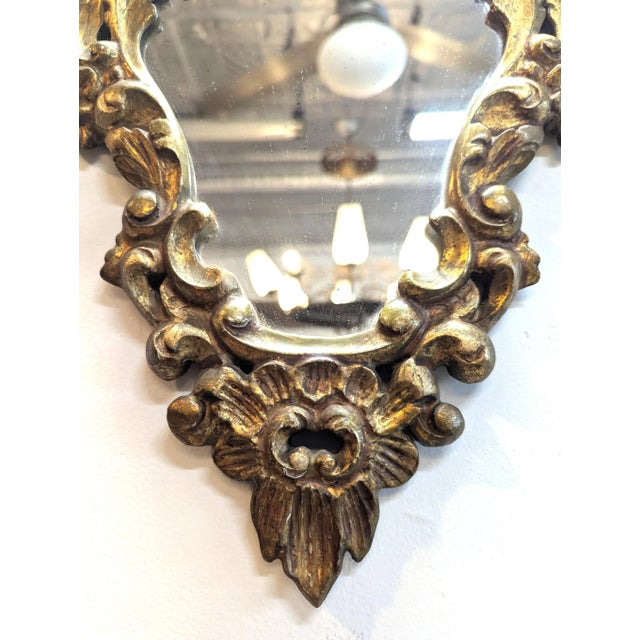 Gold Pair French 19th Century Carved Baroque Gilt Mirrors For Sale - Image 8 of 9