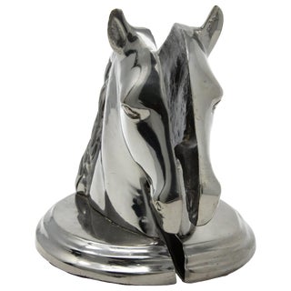 Horse Head Metal Bookends - a Pair For Sale