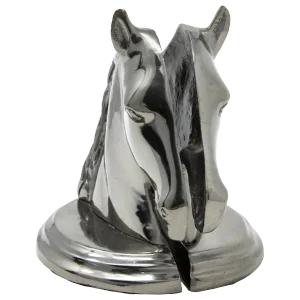 Horse Head Metal Bookends - a Pair