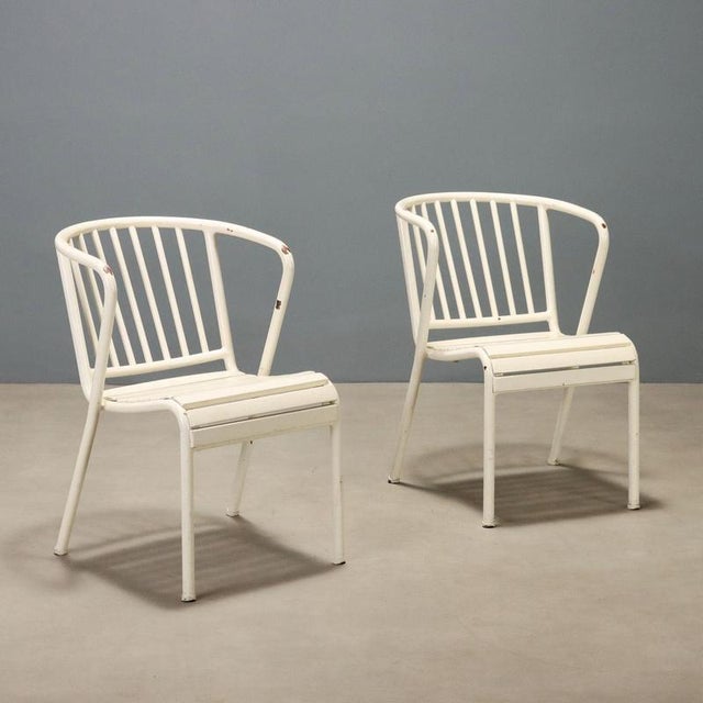 Vintage White Metal Chairs, 1970s, Set of 2 For Sale - Image 9 of 9