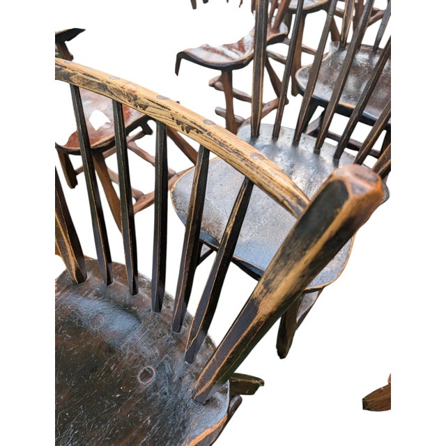 Vintage Hunt Country Furniture Handcrafted Spindle-Back Dining Chairs - Set of 56 For Sale - Image 10 of 18