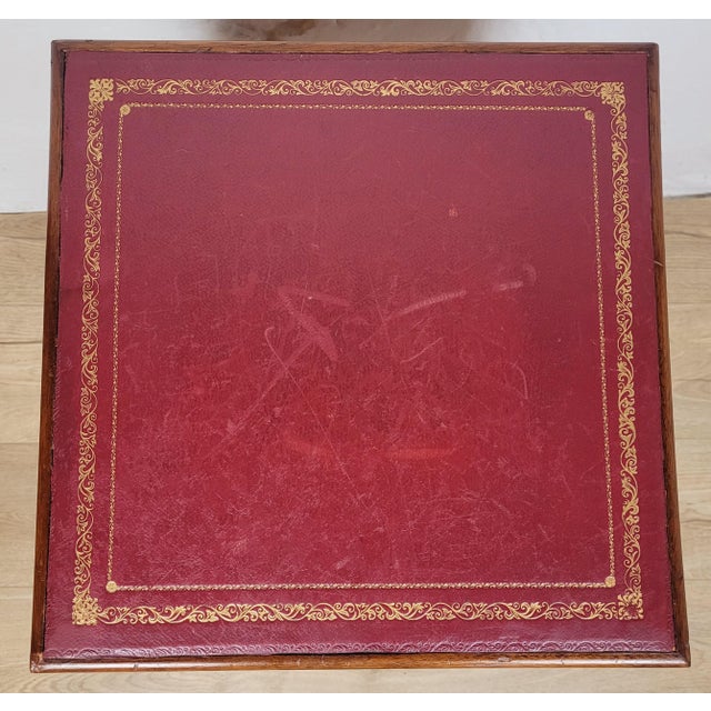 Mid-Century Bedside Table with Leather Top Lid, 1950 For Sale - Image 6 of 18