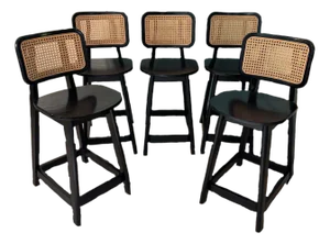 Cane Domino Counter Stool by Podium - Set of 5