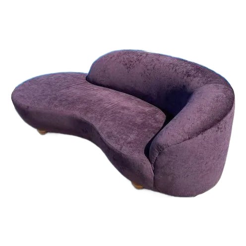 1970s Kagan Style Purple Serpentine Sofa For Sale