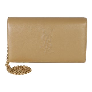 Beige Calfskin Belle De Jour Chain Wallet For Sale