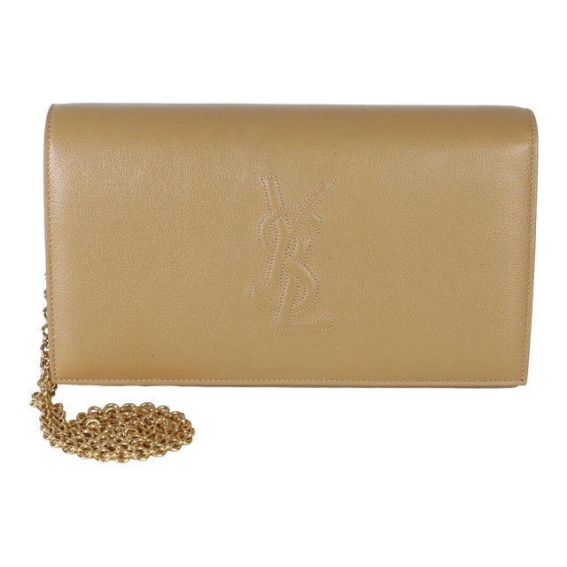 Beige Calfskin Belle De Jour Chain Wallet For Sale