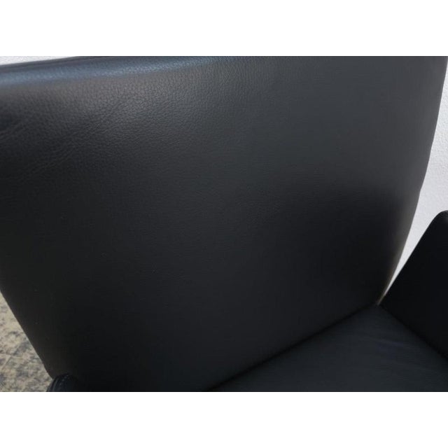 Metal Jason 1410 Armchair Set in Black Leather by Walter Knoll, Set of 4 For Sale - Image 7 of 16
