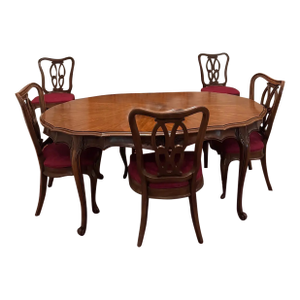 1960s Attributed Thomasville Louis XV French Provincial Dining Table and Chairs