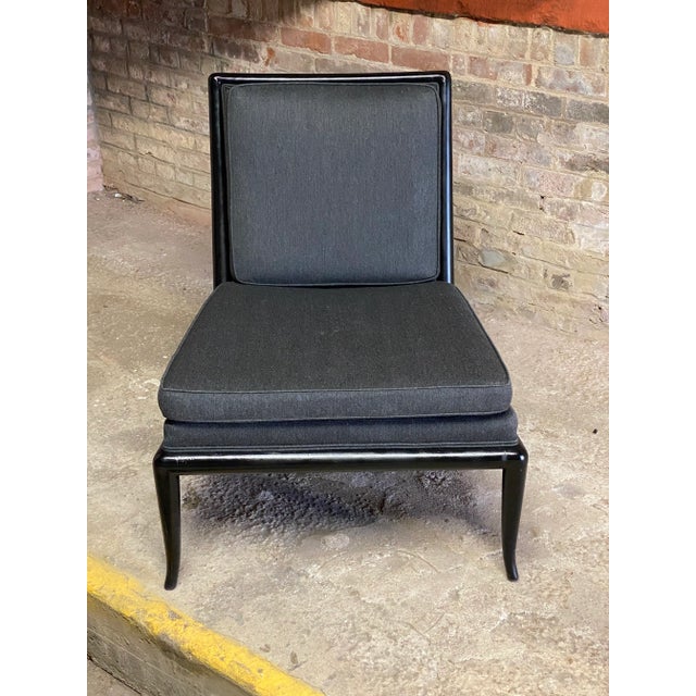 Mid-Century Modern T. H. Robsjohn Gibbings for Widdicomb Upholstered Slipper Chair For Sale - Image 3 of 13