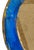 Mid‑20th Century European Ornate Rococo‑Style Ceramic Oval Frame — Painted Gold & Blue With Floral Botanical Silk‑Screen Print For Sale - Image 9 of 12