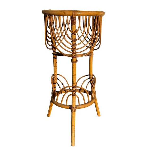 French Rattan Flower Holder, 1960s For Sale - Image 4 of 12