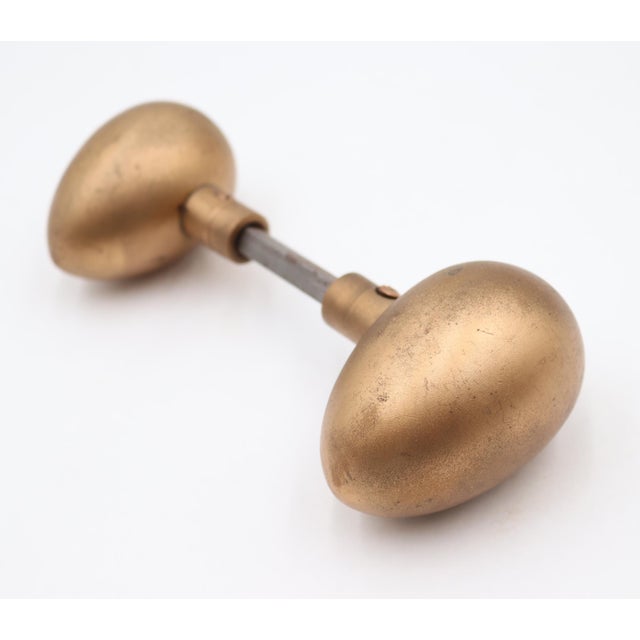Bronze Pair of Vintage Bronze Egg Shaped Entry Door Knobs For Sale - Image 8 of 8