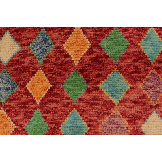 1990s Eclectic Balochi Red/Blue Wool Rug - 3'3''x5'0'' For Sale - Image 5 of 11