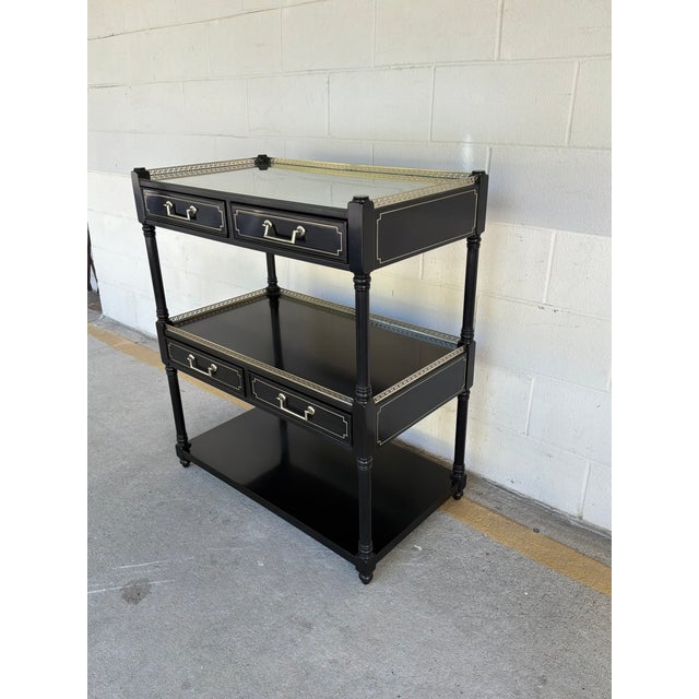 2020s Jonathan Charles Flux Lacquered Bar / Etagere. For Sale - Image 5 of 10