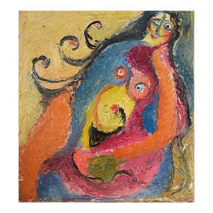 Original Textured Abstract Expressionist Nude - Oil on Canvas by Harald Dry Schmidt