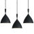 Birger Dahl pendants in the style of Stilnovo. Architectural pendant lights designed circa 1954 and executed in black...