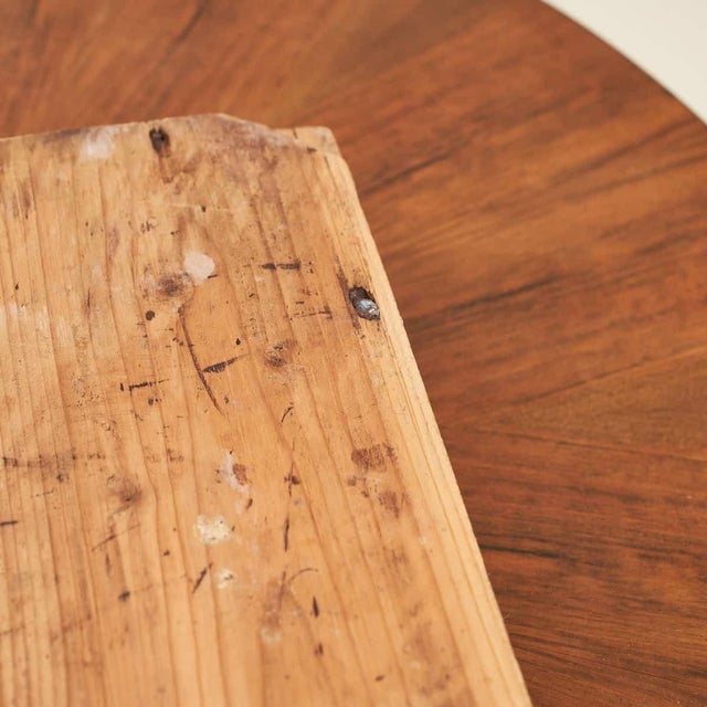 Wood Round Wooden Table with Drawer For Sale - Image 7 of 12