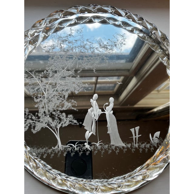 Glass 1940s Venetian Murano Style Gold Fleck Dresser Tray For Sale - Image 7 of 8