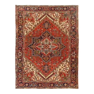 Pasargad DC Rust Antique Persian Heriz Serapi Rug For Sale