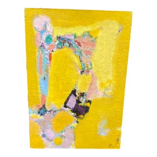 French Art Painting. Mid 20th Century Mid-Century Modern Jean Madec French Abstract Painting For Sale