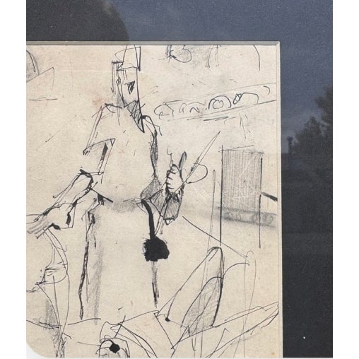 Mid 20th Century Framed William Oberman Abstract Pen and Ink For Sale - Image 5 of 7