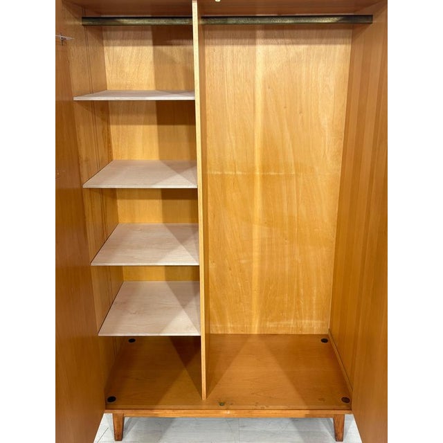 Mid-Century Wardrobe in Oak For Sale - Image 3 of 10